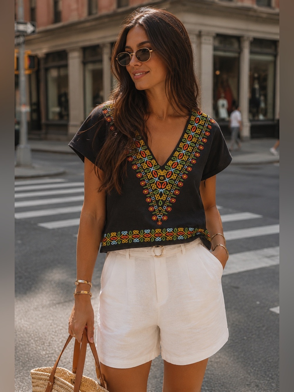 ZARA oversized embroidered look shirt